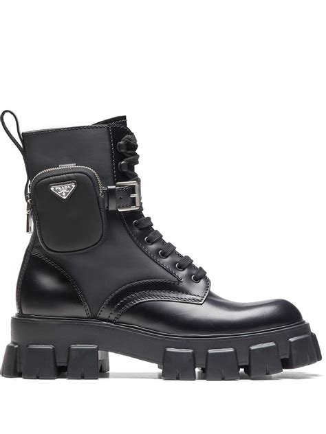 prada booties|prada ankle pouch combat boots.